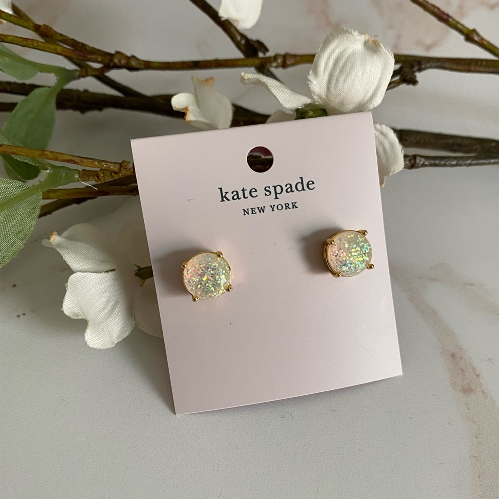 KATE SPADE NWT Glitter Gumdrop Stud Earrings - Picture 2 of 6